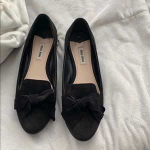 Miu Miu flats with crystals black